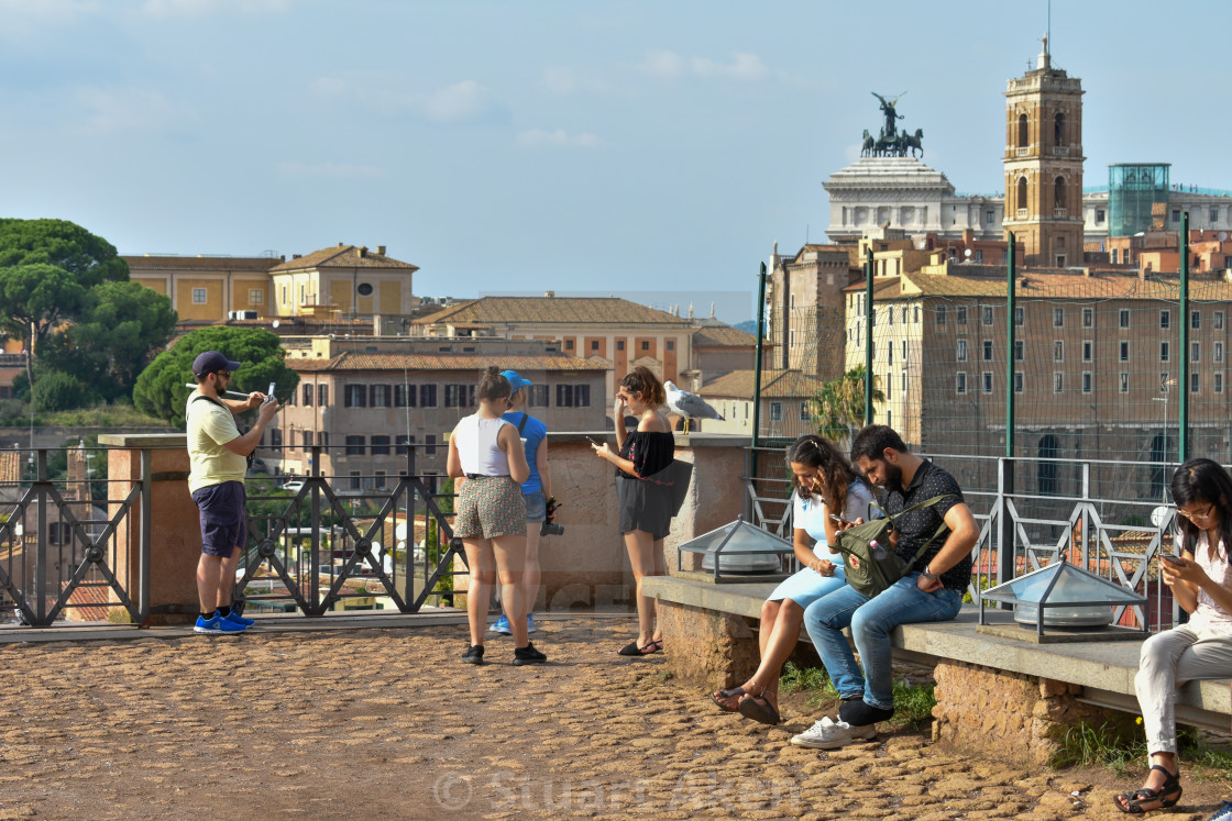 "Phone Tourists" stock image