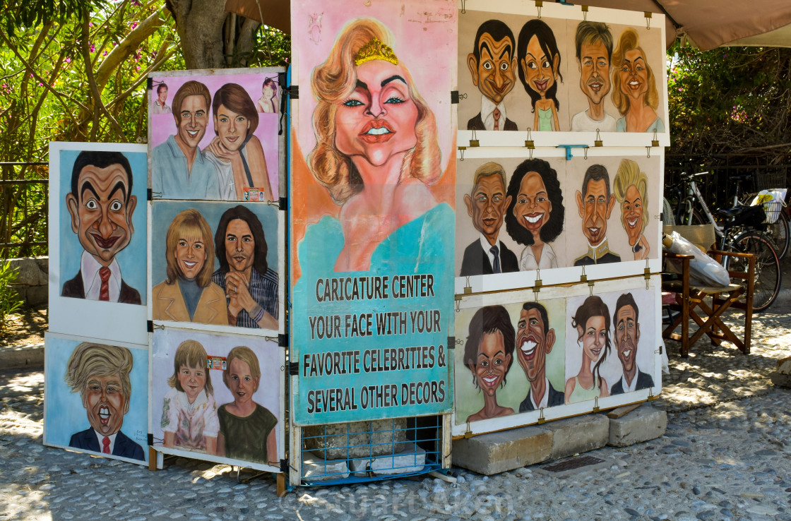 "Caricatures on Kos" stock image