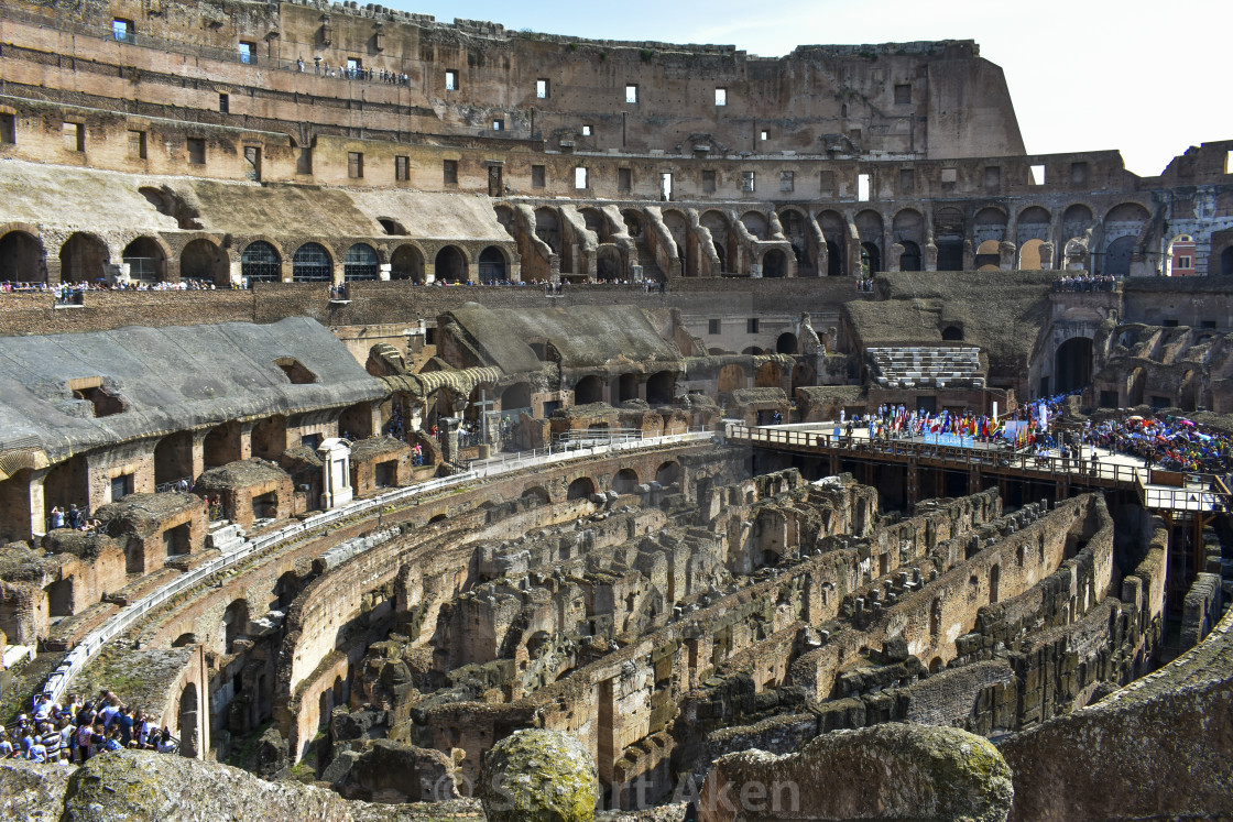 "Inside Rome's Colloseum" stock image