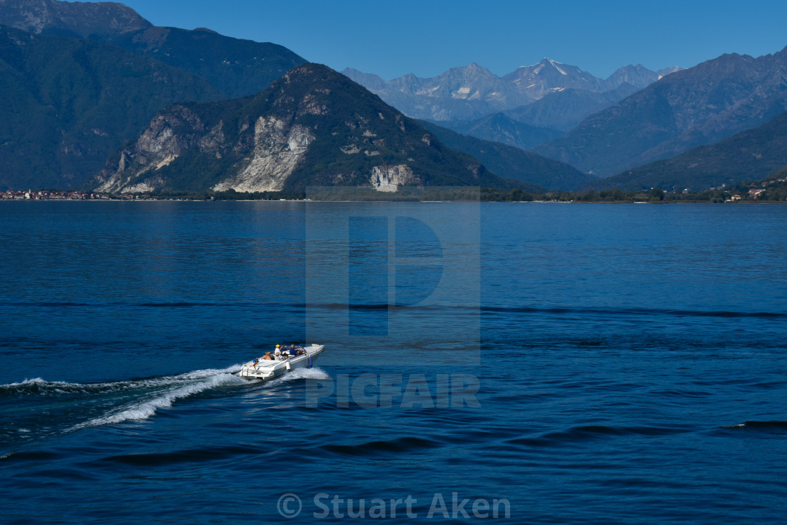 "Speedboat on Lake" stock image