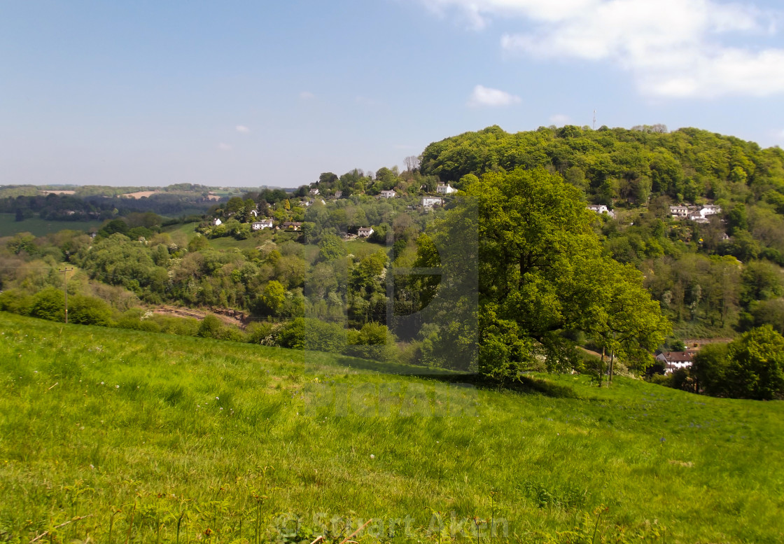 "Village on the Hill" stock image