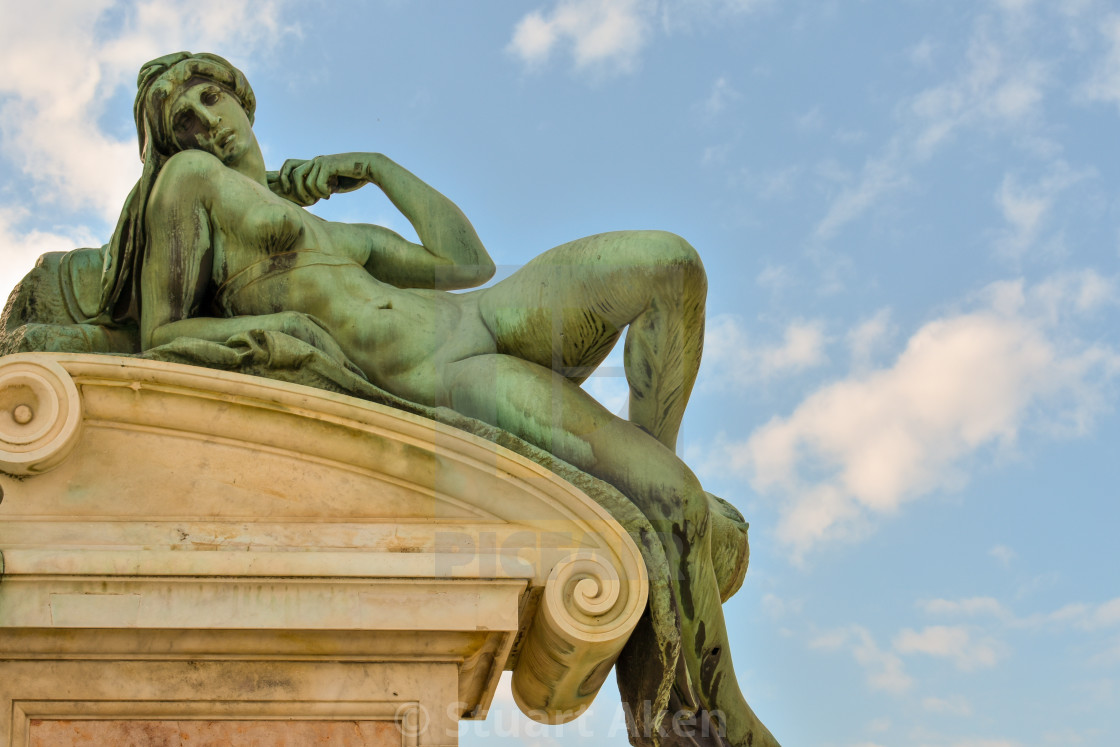 "Bronze Nude on Scrolled Marble" stock image