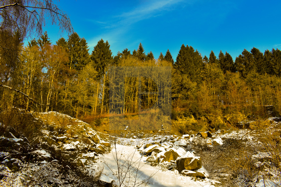 "Quarry in Snow" stock image