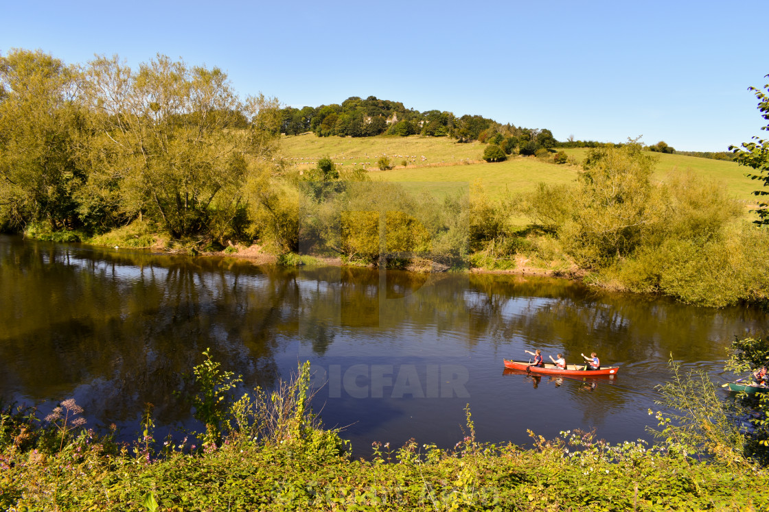 "Canoeing on the Wye" stock image