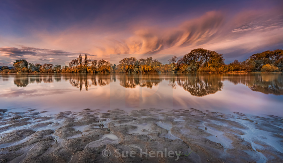 "Sunset on Wairau" by Sue Henley - $31.13 "Sunset on Wairau" stock image