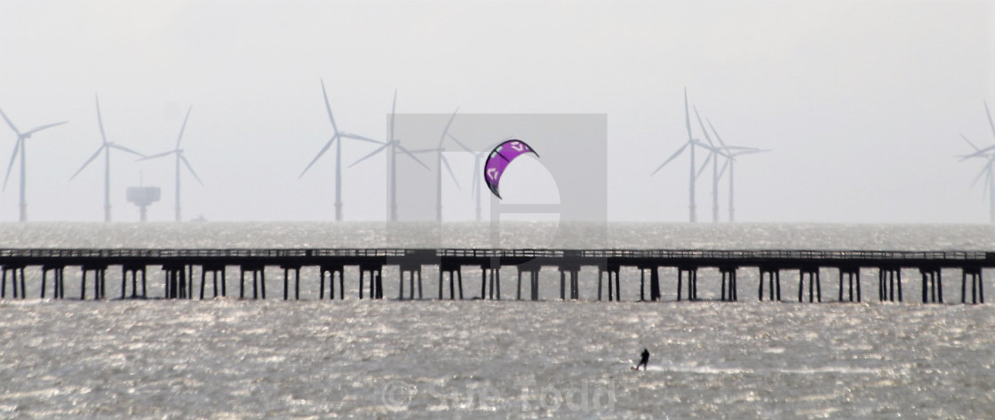 "Kite Surfer at Walton on the Naze" stock image