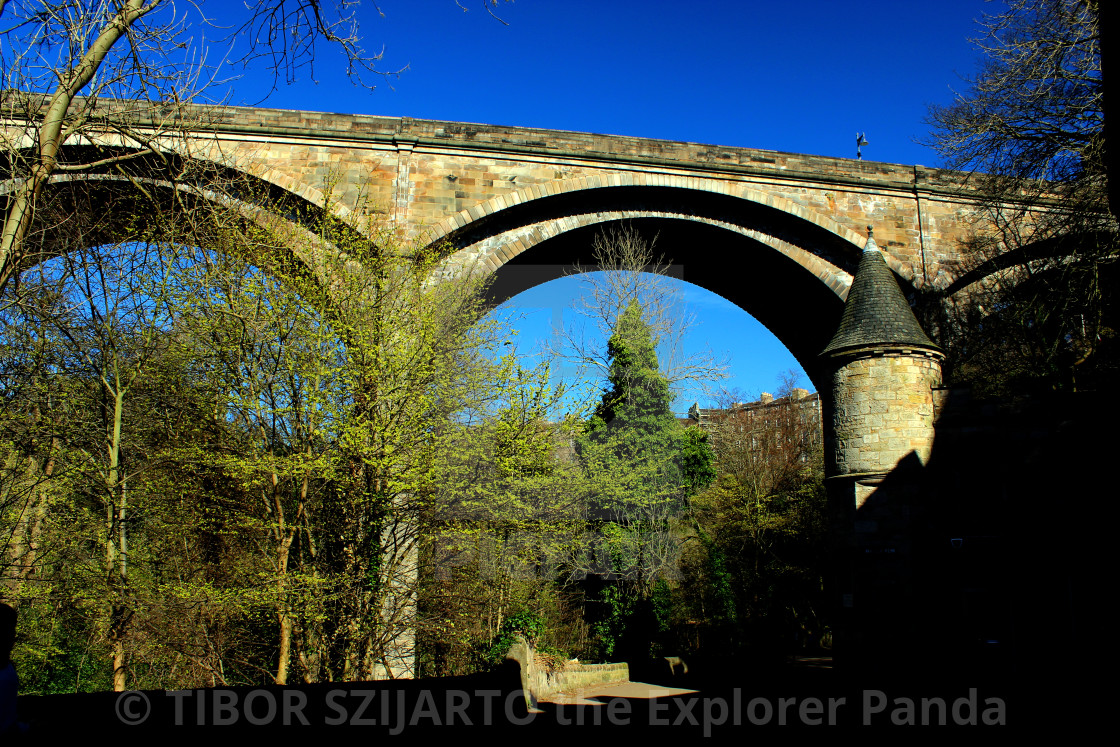 "DEAN VILLAGE BRIDGE" stock image