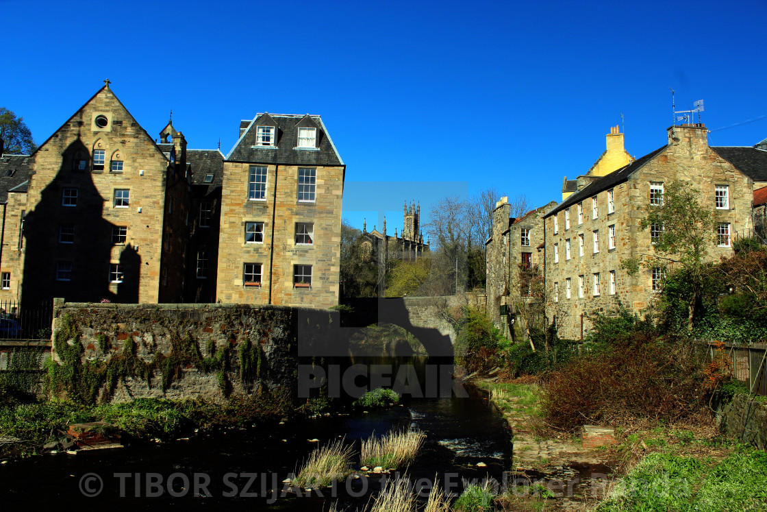 "DEAN VILLAGE NEAR LEITH WATER" stock image