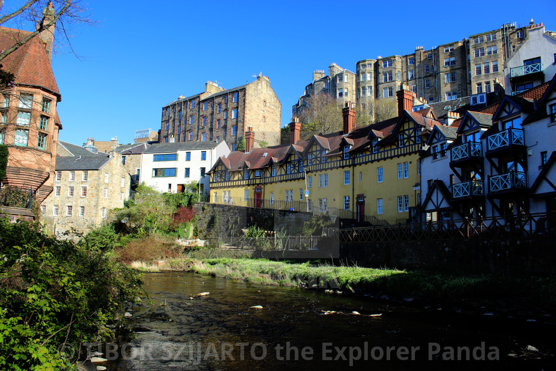 "THE LEITH WATER AT DEAN VILLAGE" stock image