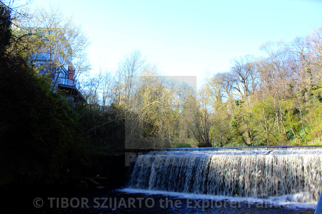 "SMALL FALL OF LEITH WATER AT DEAN VILLAGE" stock image