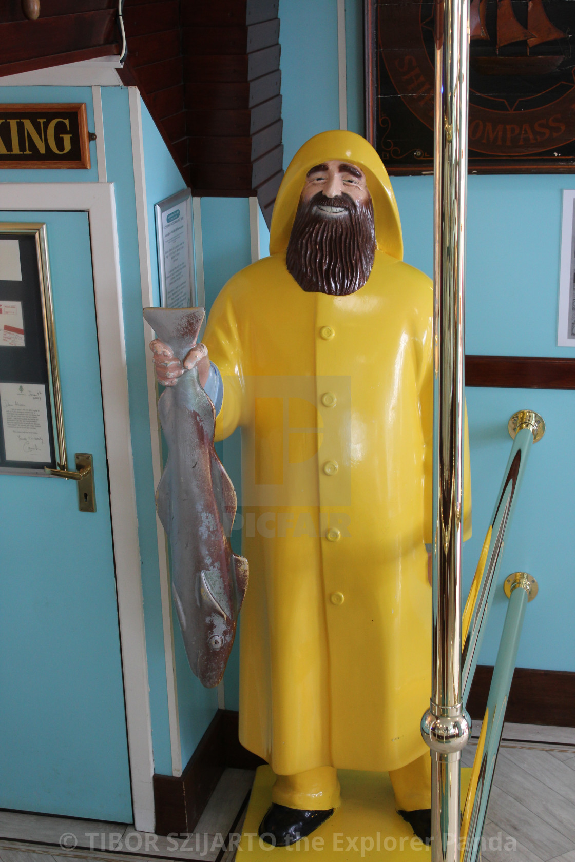 "Fish and chips advertising in Anstruther" stock image