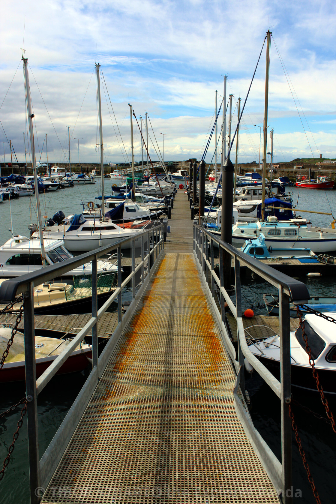 "Anstruther harbor - boats on anchor #5" stock image