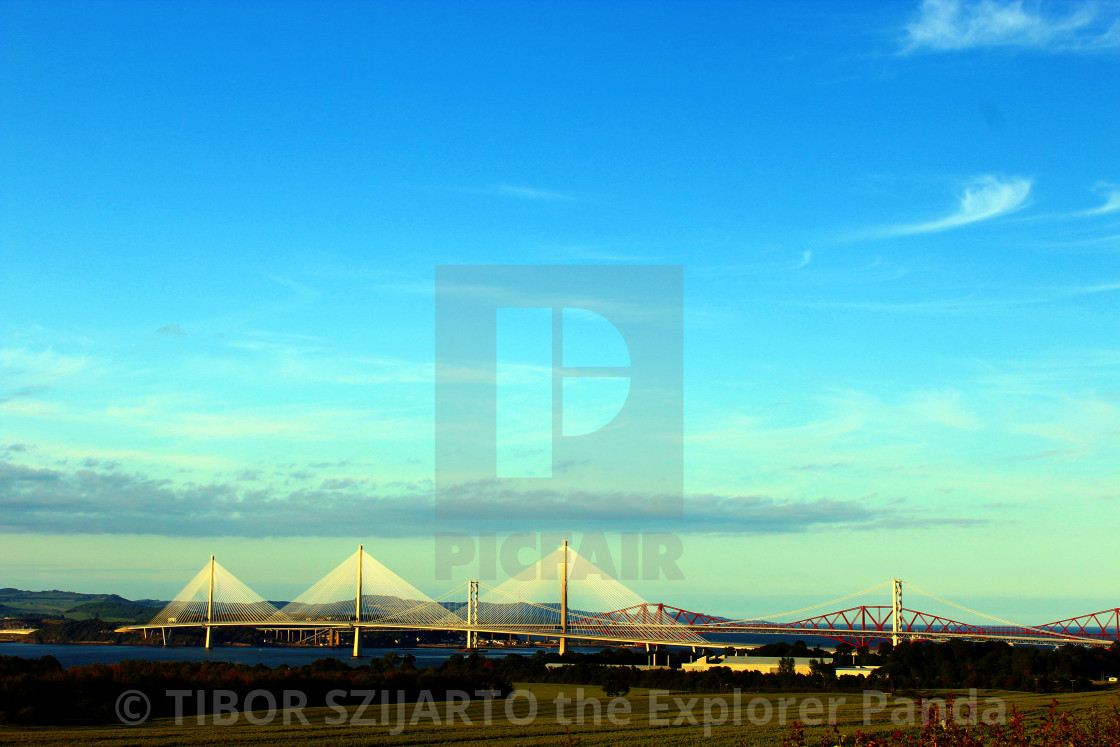 "The bridges of the Firth of Forth, Edinburgh, Scotland #17" stock image