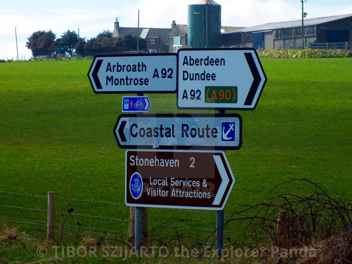 "Stonehaven, Scotland, transition from rain to sunlight # 1" stock image