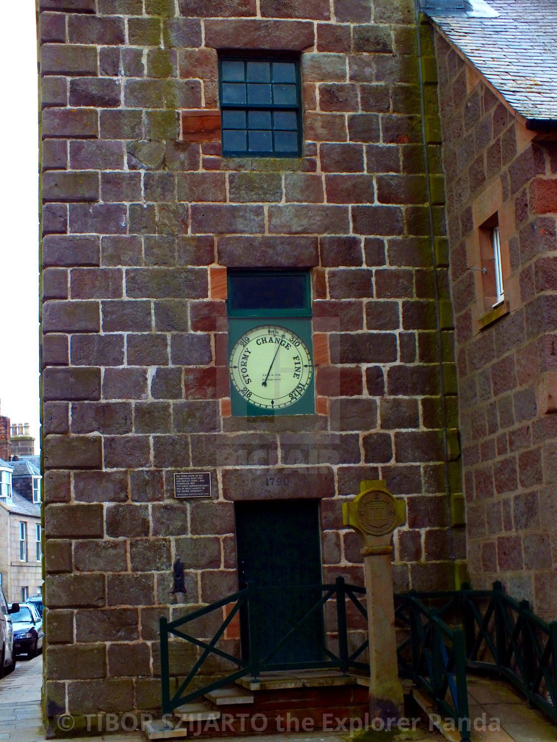 "Stonehaven, Scotland, transition from rain to sunlight # 2" stock image