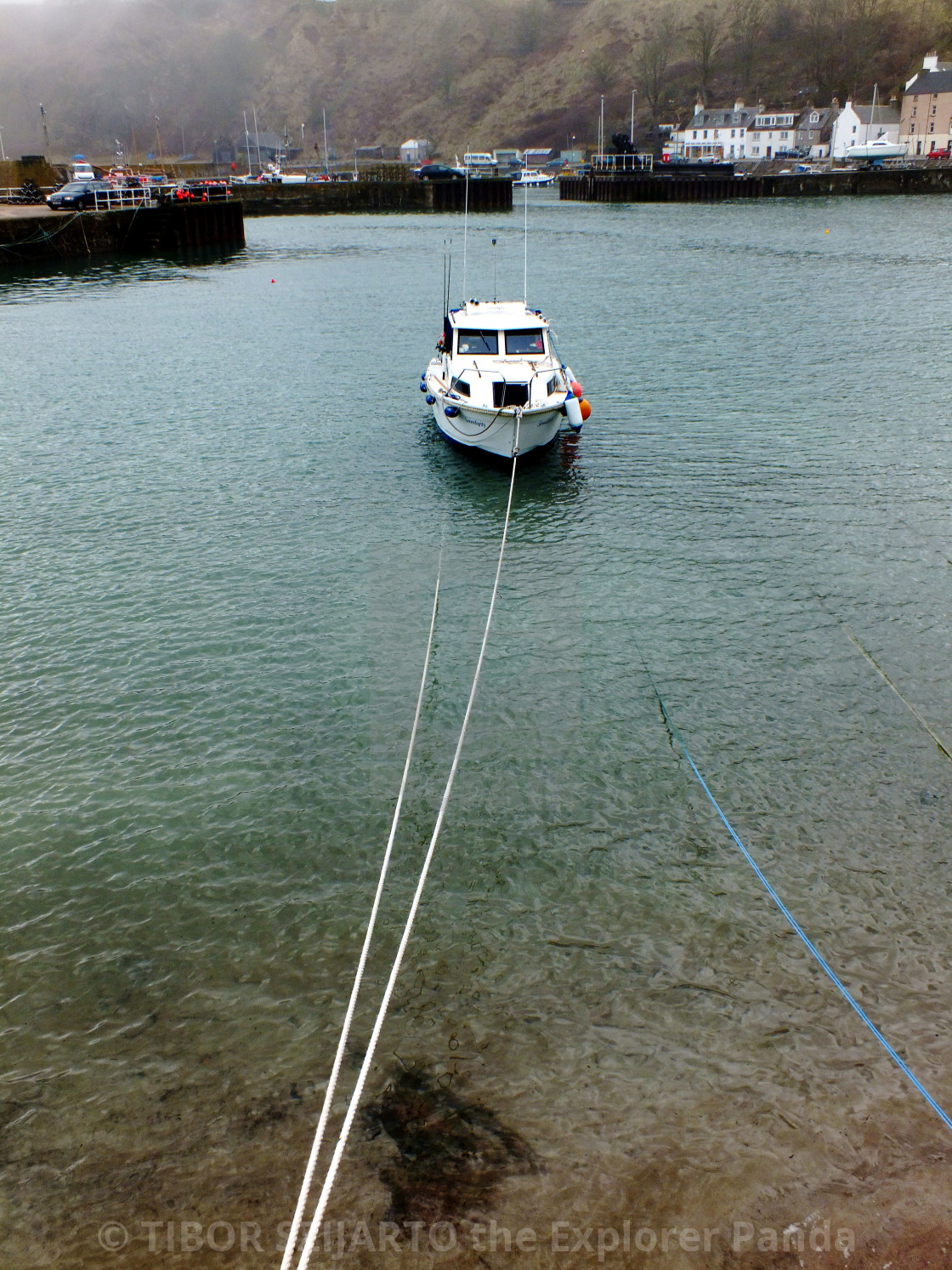 "Stonehaven, Scotland, transition from rain to sunlight # 14" stock image