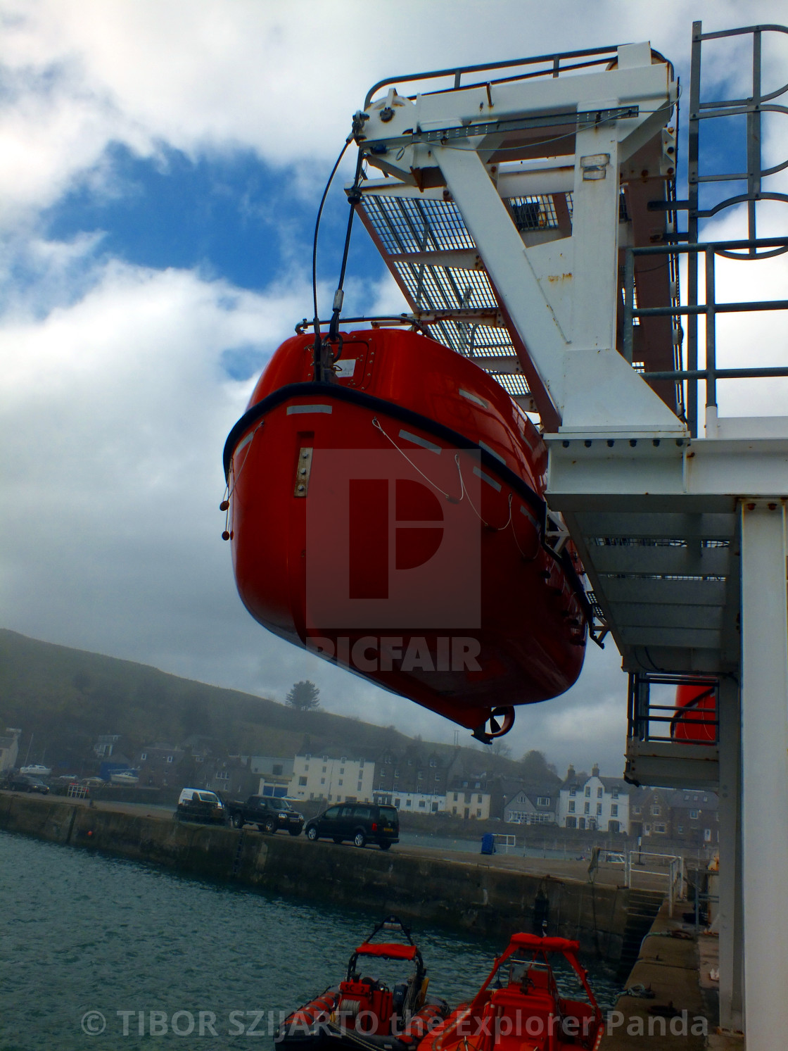 "Stonehaven, Scotland, transition from rain to sunlight # 22" stock image