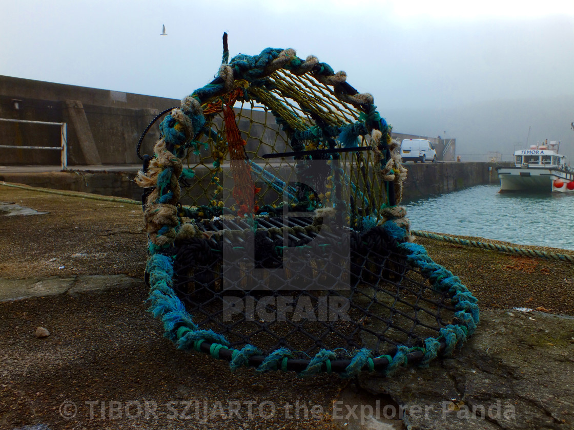 "Stonehaven, Scotland, transition from rain to sunlight # 24" stock image