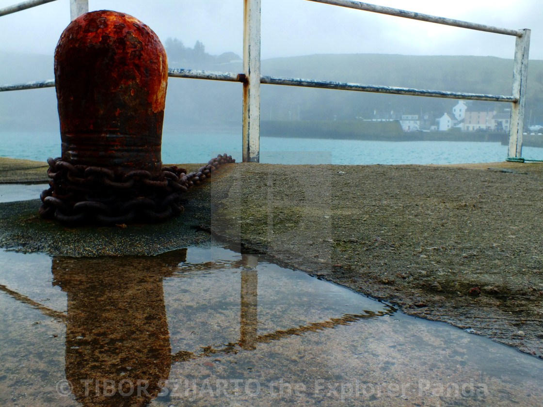 "Stonehaven, Scotland, transition from rain to sunlight # 28" stock image