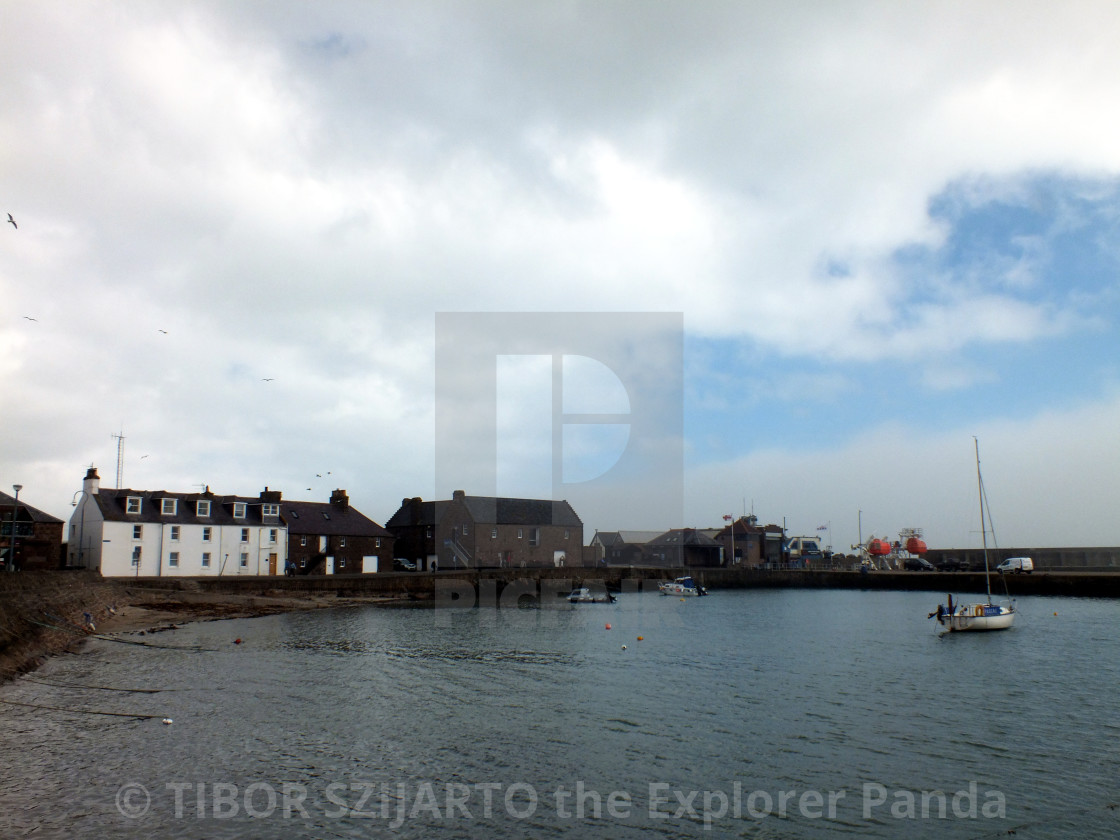 "Stonehaven, Scotland, transition from rain to sunlight # 37" stock image