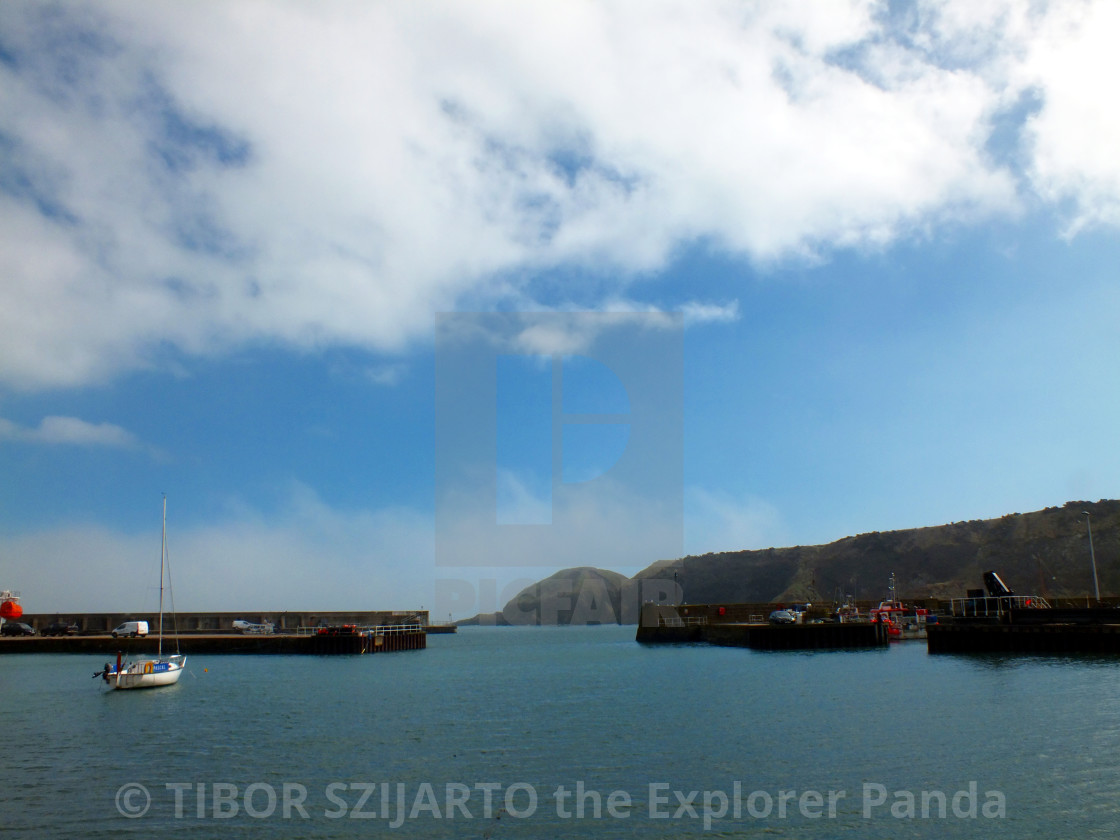 "Stonehaven, Scotland, transition from rain to sunlight # 39" stock image