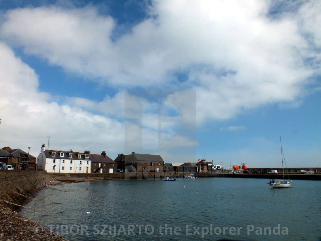 "Stonehaven, Scotland, transition from rain to sunlight # 41" stock image