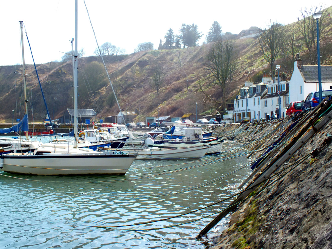 "Stonehaven, Scotland, transition from rain to sunlight # 46" stock image