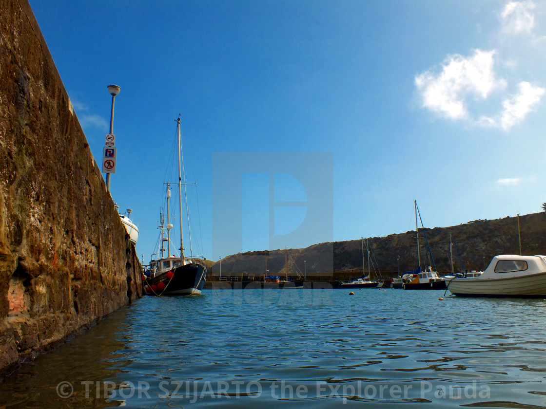 "Stonehaven, Scotland, transition from rain to sunlight # 43" stock image