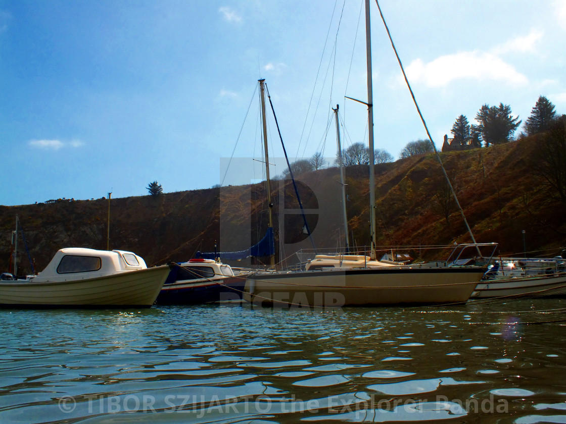 "Stonehaven, Scotland, transition from rain to sunlight # 45" stock image