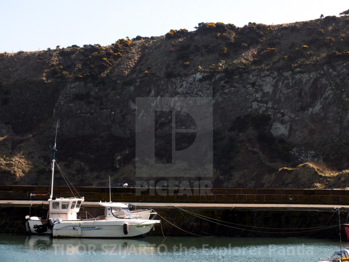 "Stonehaven, Scotland, transition from rain to sunlight # 51" stock image