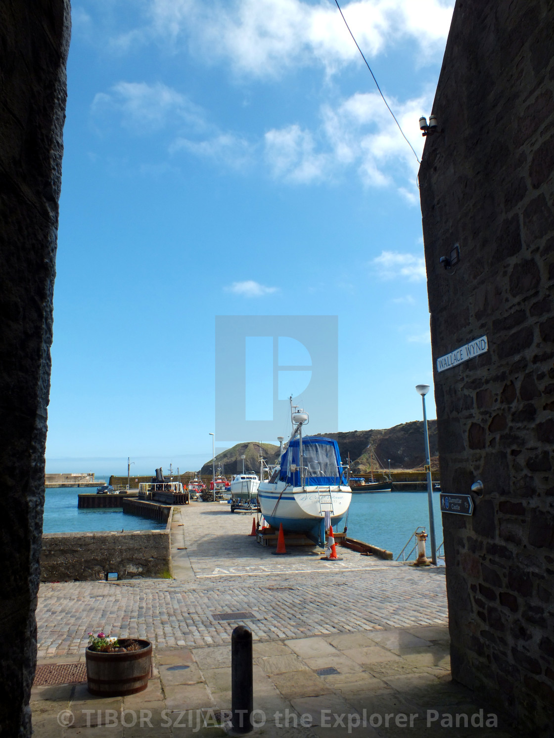 "Stonehaven, Scotland, transition from rain to sunlight # 56" stock image