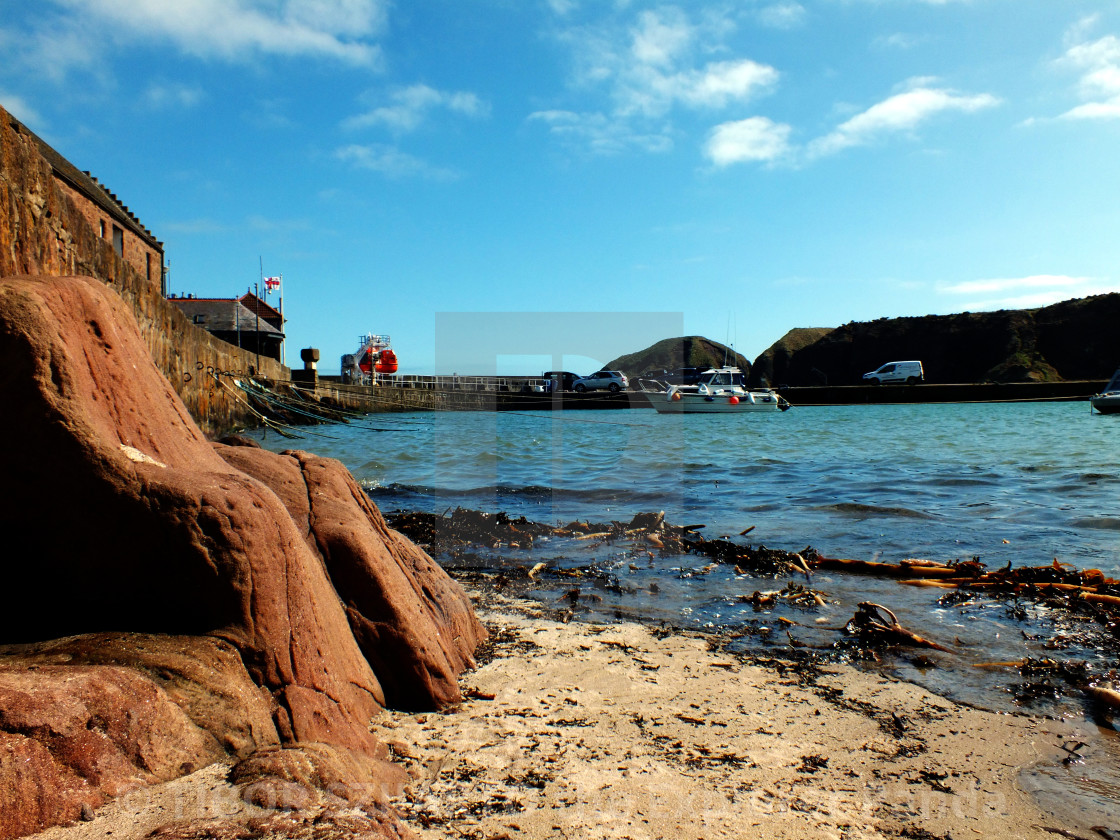 "Stonehaven, Scotland, transition from rain to sunlight # 60" stock image