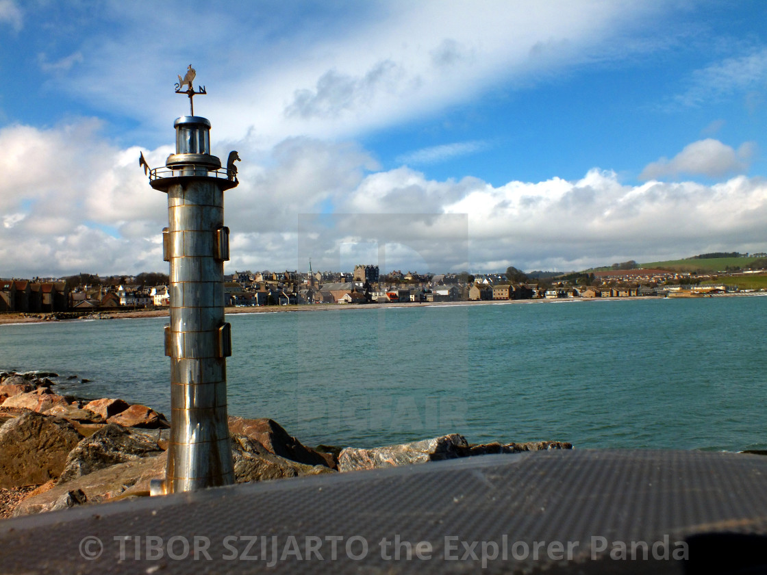 "Stonehaven, Scotland, transition from rain to sunlight # 66" stock image