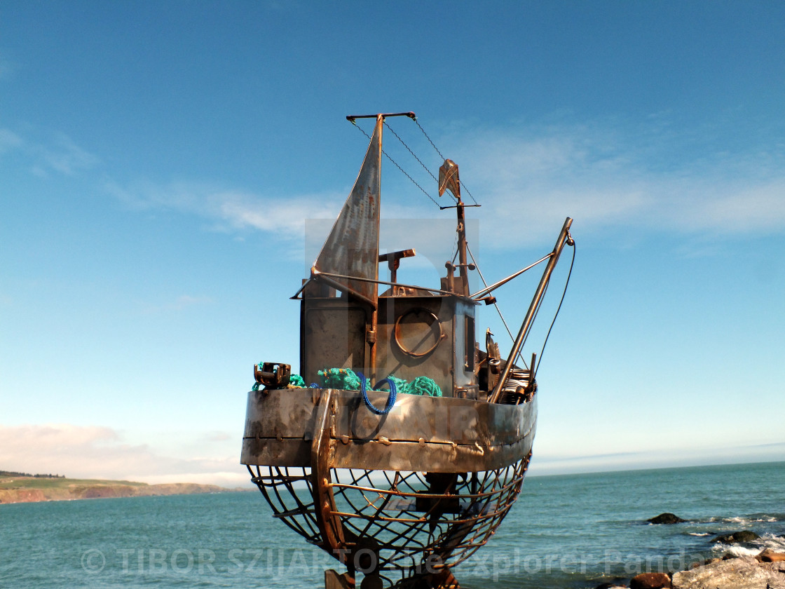 "Stonehaven, Scotland, transition from rain to sunlight # 64" stock image