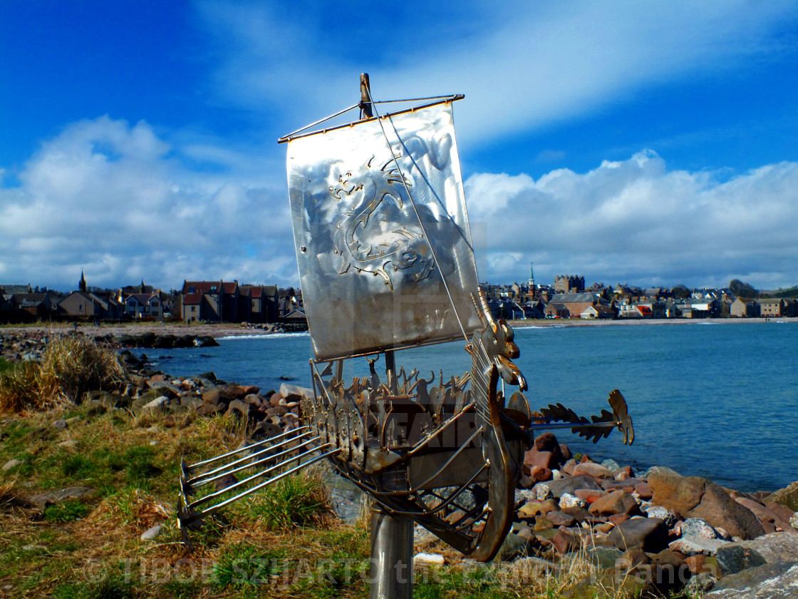 "Stonehaven, Scotland, transition from rain to sunlight # 63" stock image