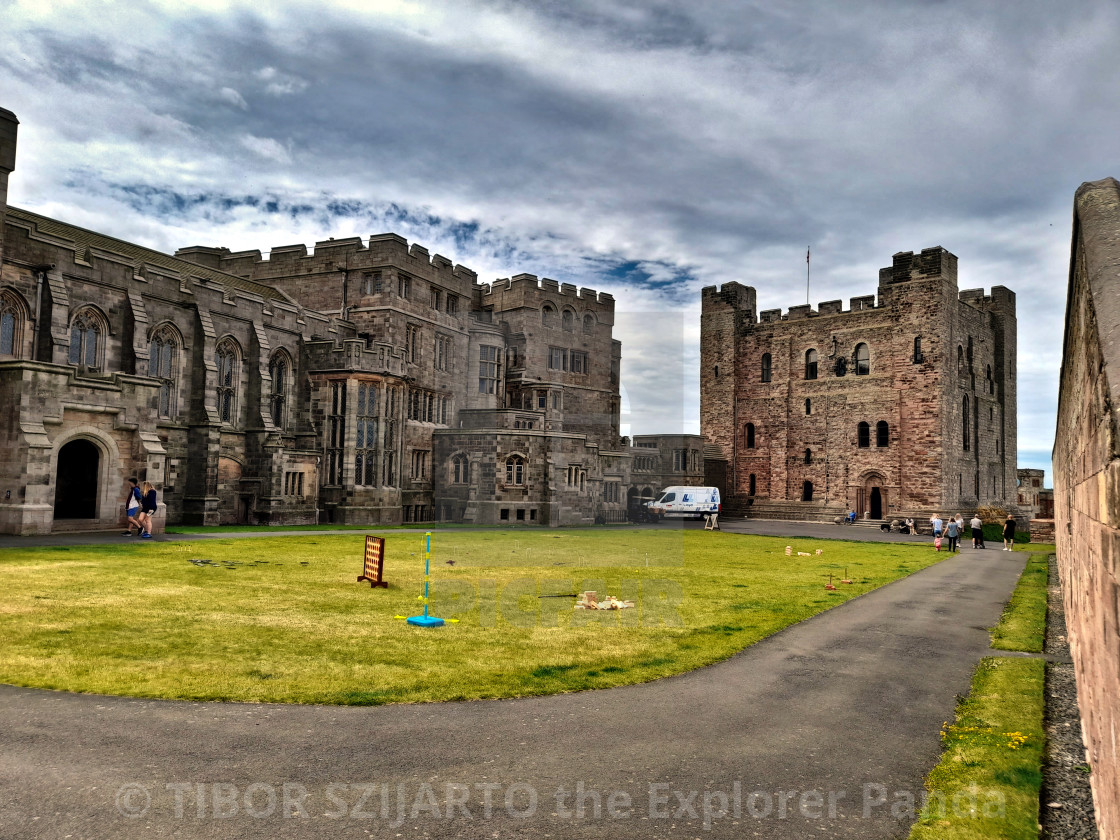 "True History and Movie Scene - Bamburgh Castle" stock image