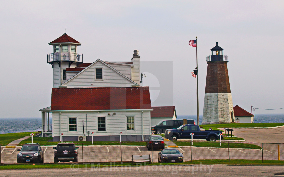 "Station Point Judith USCG and Point Judith Lighthouse" stock image