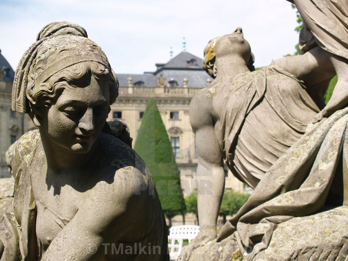 "Statues of the Residenz Wurzburg Germany" stock image