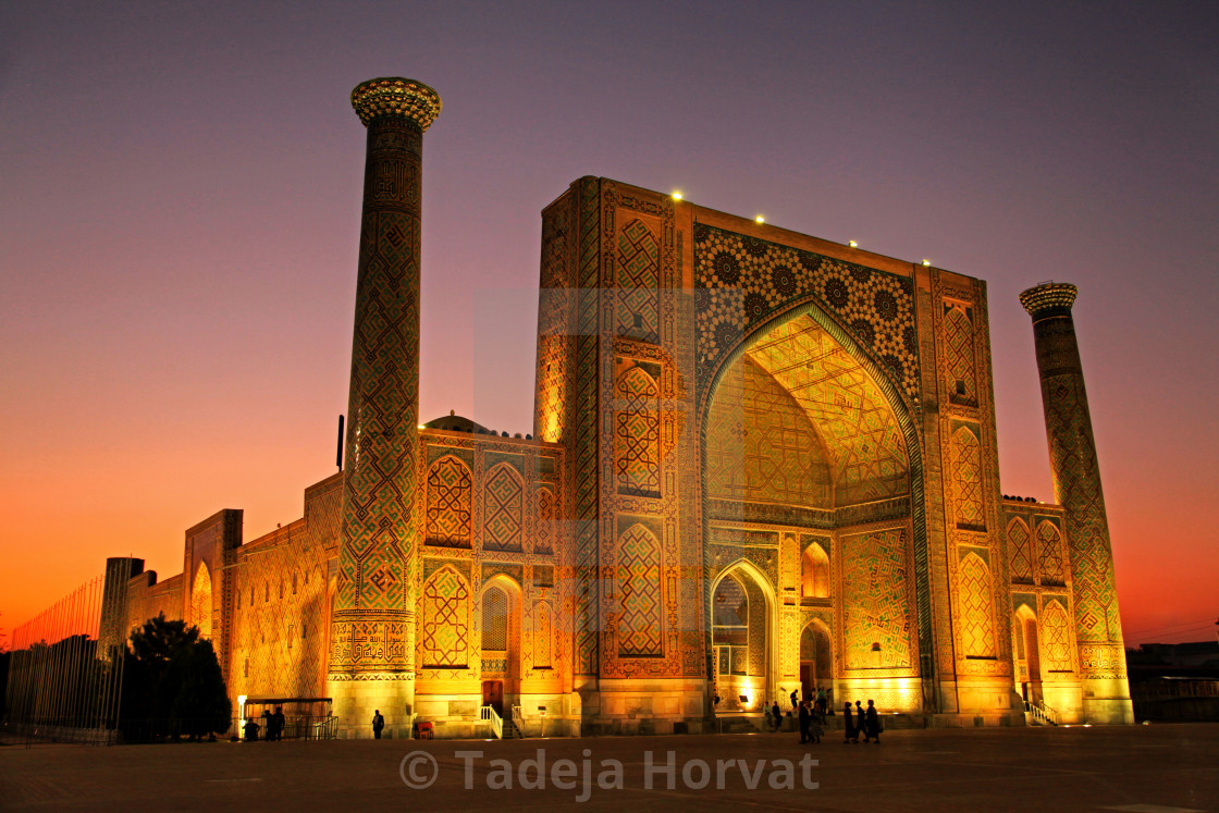 "The Registan at sunset in Samarkand" by Tadeja Horvat - $16.29 "The Registan at sunset in Samarkand" stock image