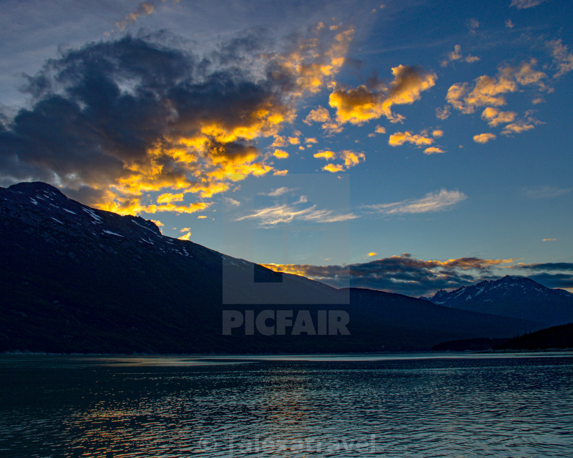 "Clouds Tinged in Gold" stock image