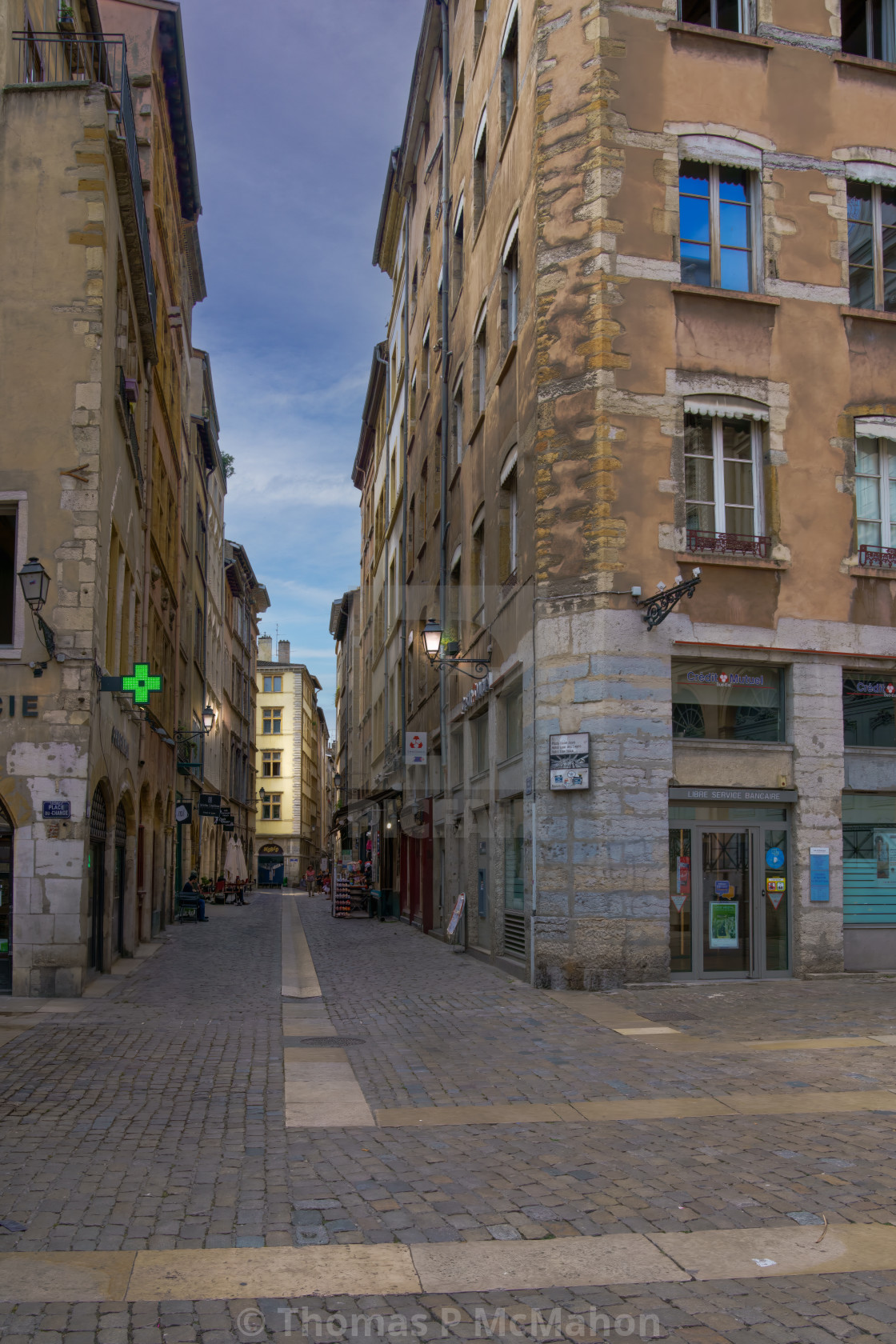 "The streets of Lyon, France, are small and picturesque" stock image