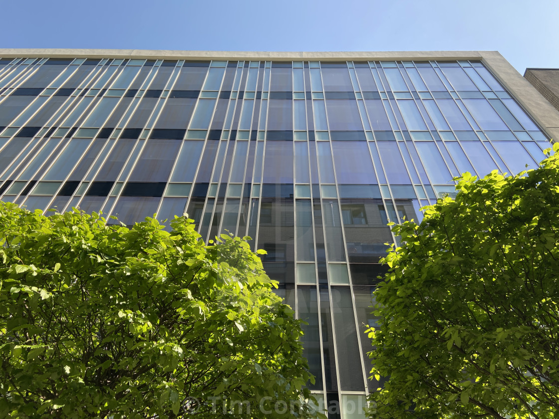 "Green border to a man made environment" stock image