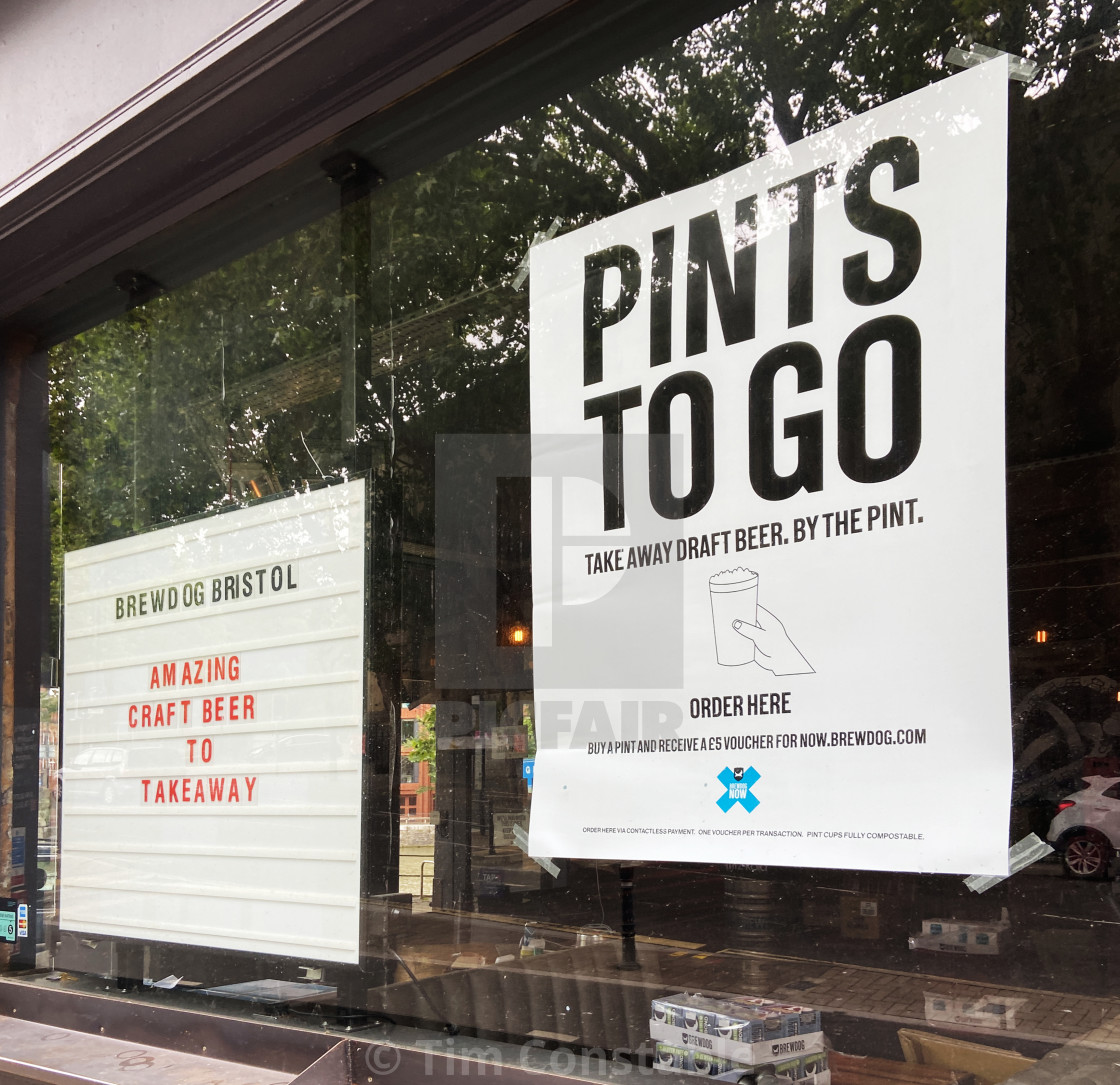 "Pints to go" stock image