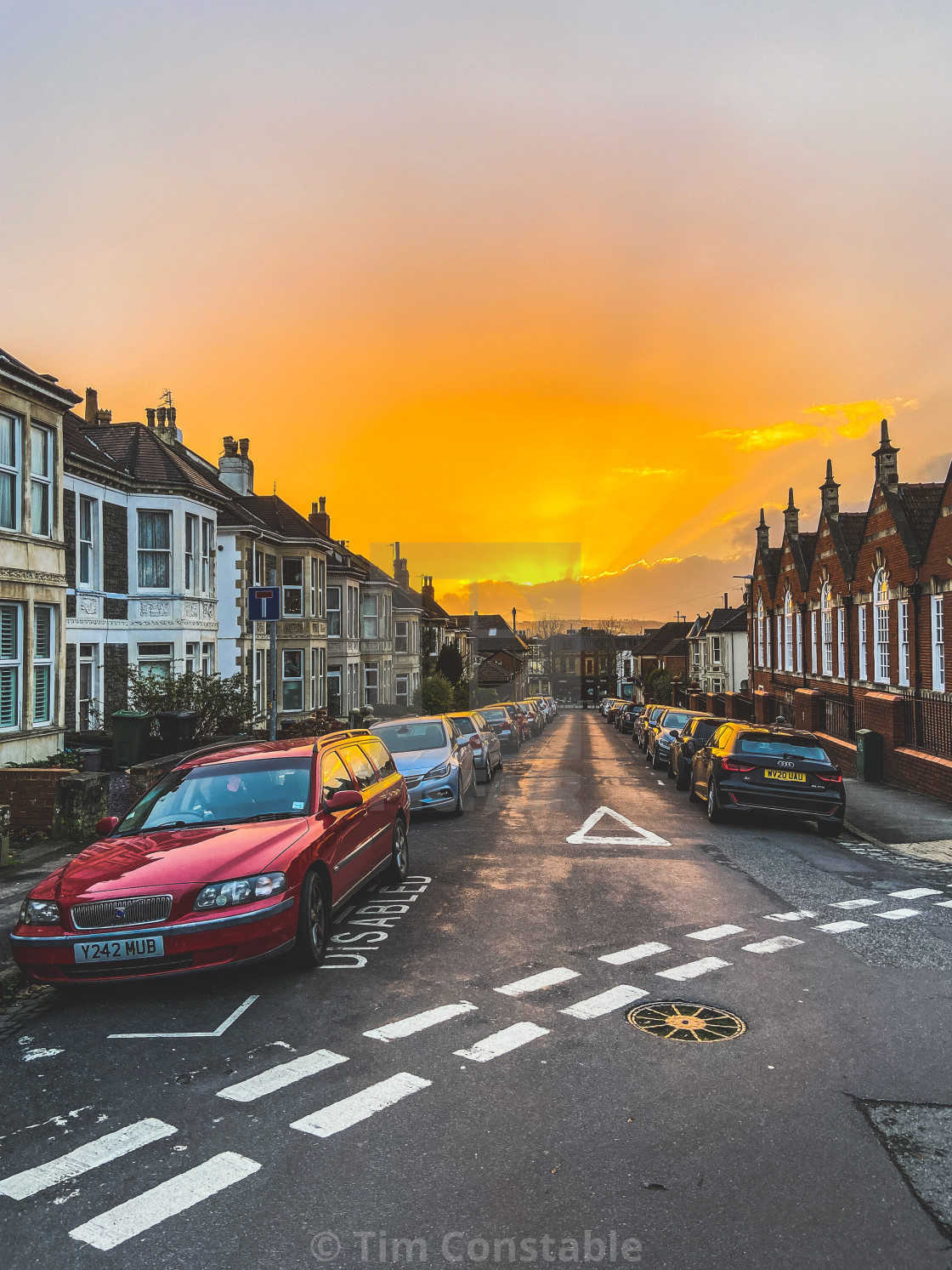 "Sunset over south Bristol" stock image