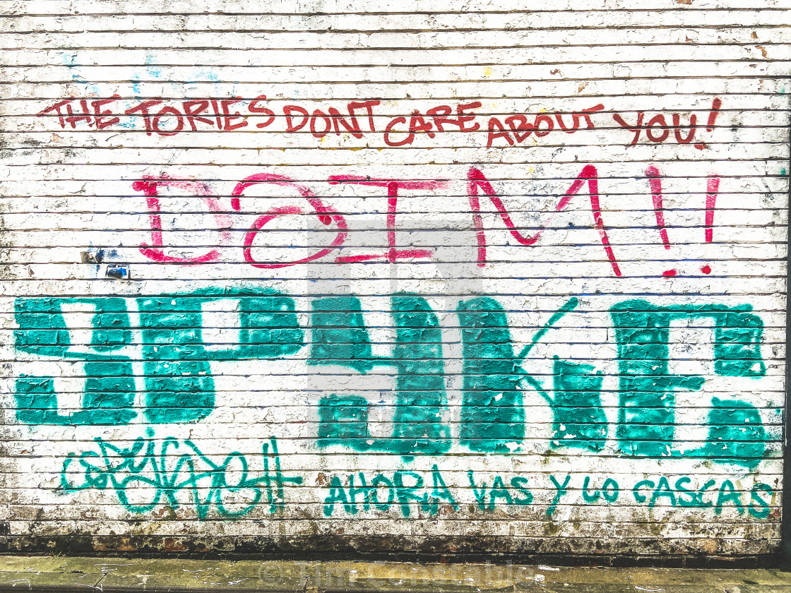 "The Tories don't care about you" stock image