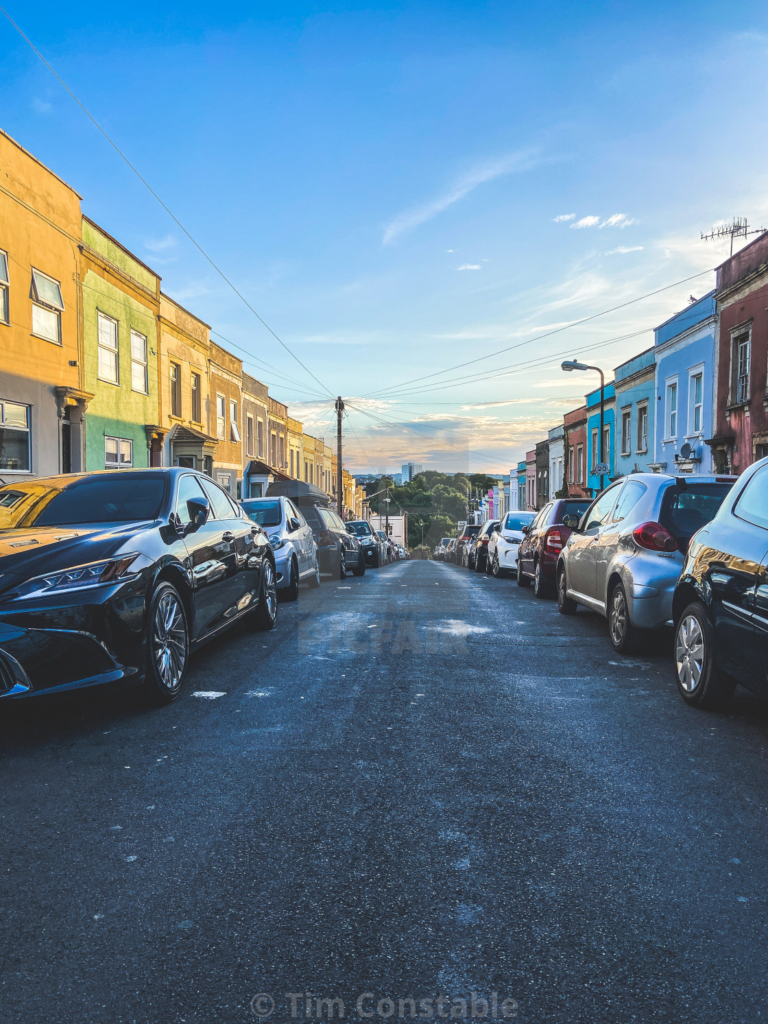 "Sunset over suburbia" stock image