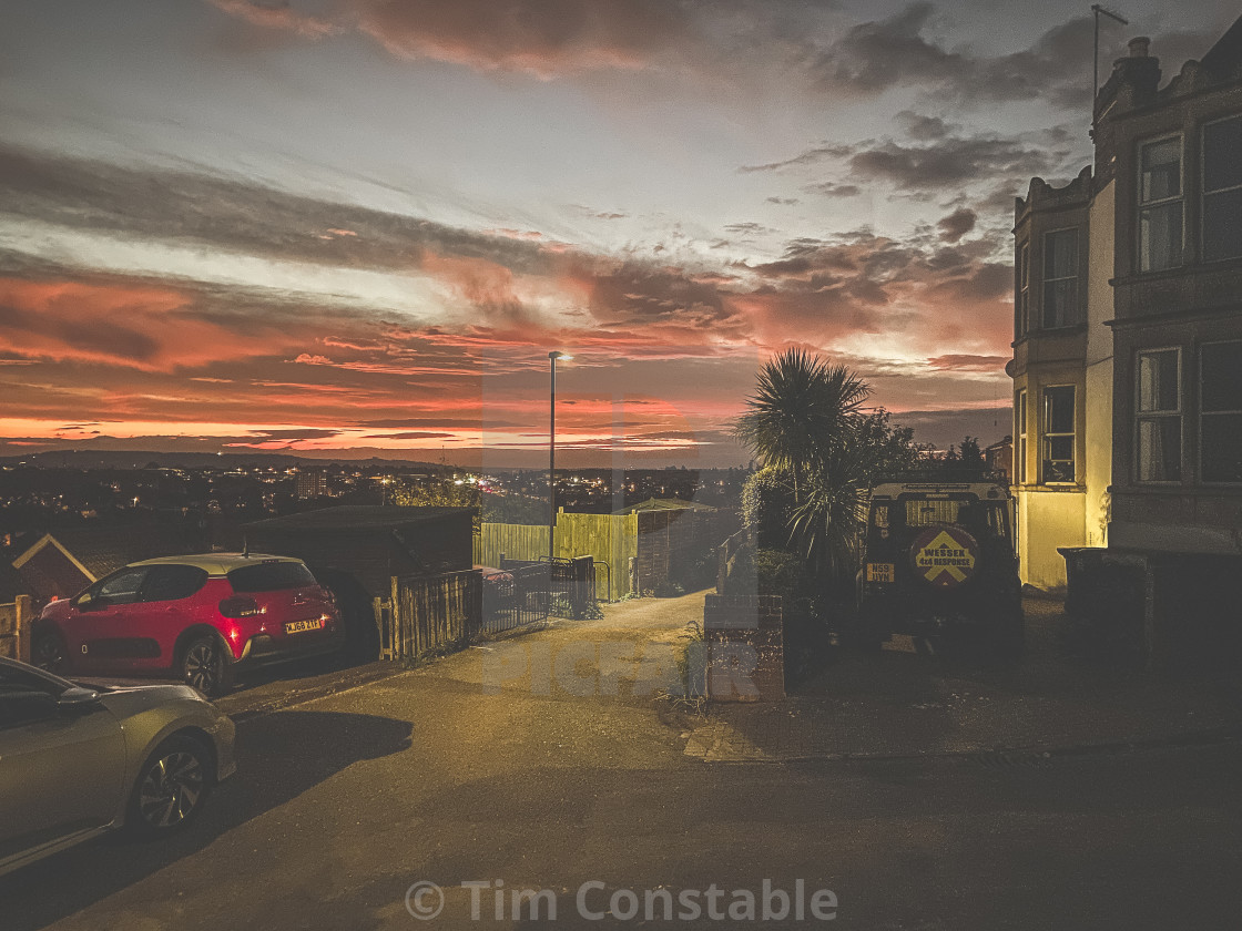 "Red sky in the morning" stock image