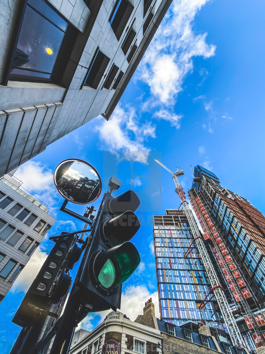 "Building the city" stock image