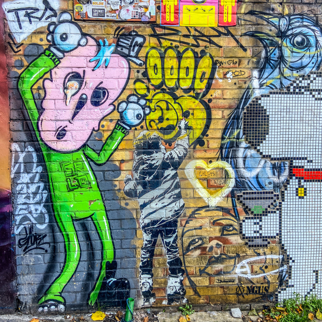 "Scruffy street art" stock image