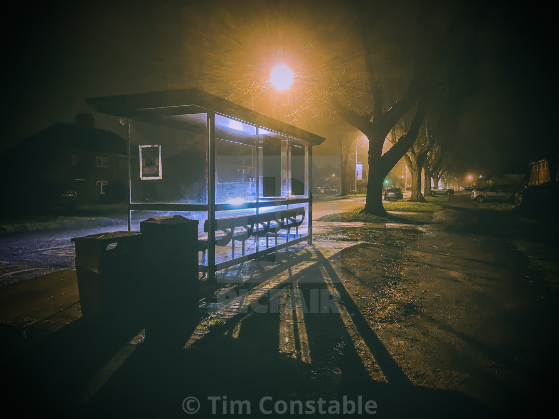 "Empty bus stop" stock image